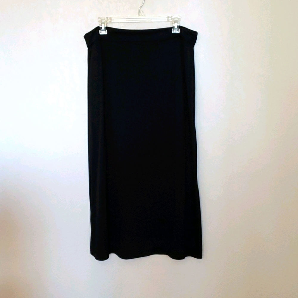 Skirt, Black Strech Knit with folded waist